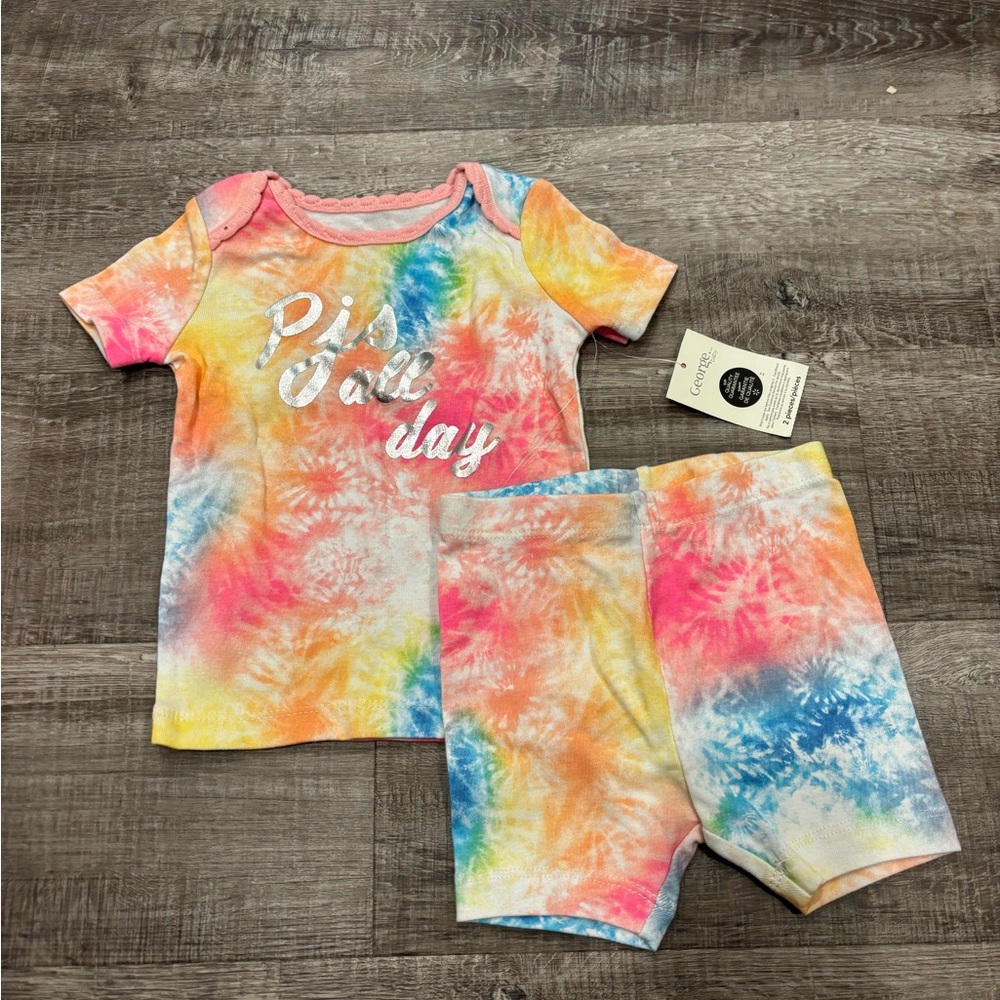 Colorful Tie-Dye Infant T-Shirt and Shorts Set